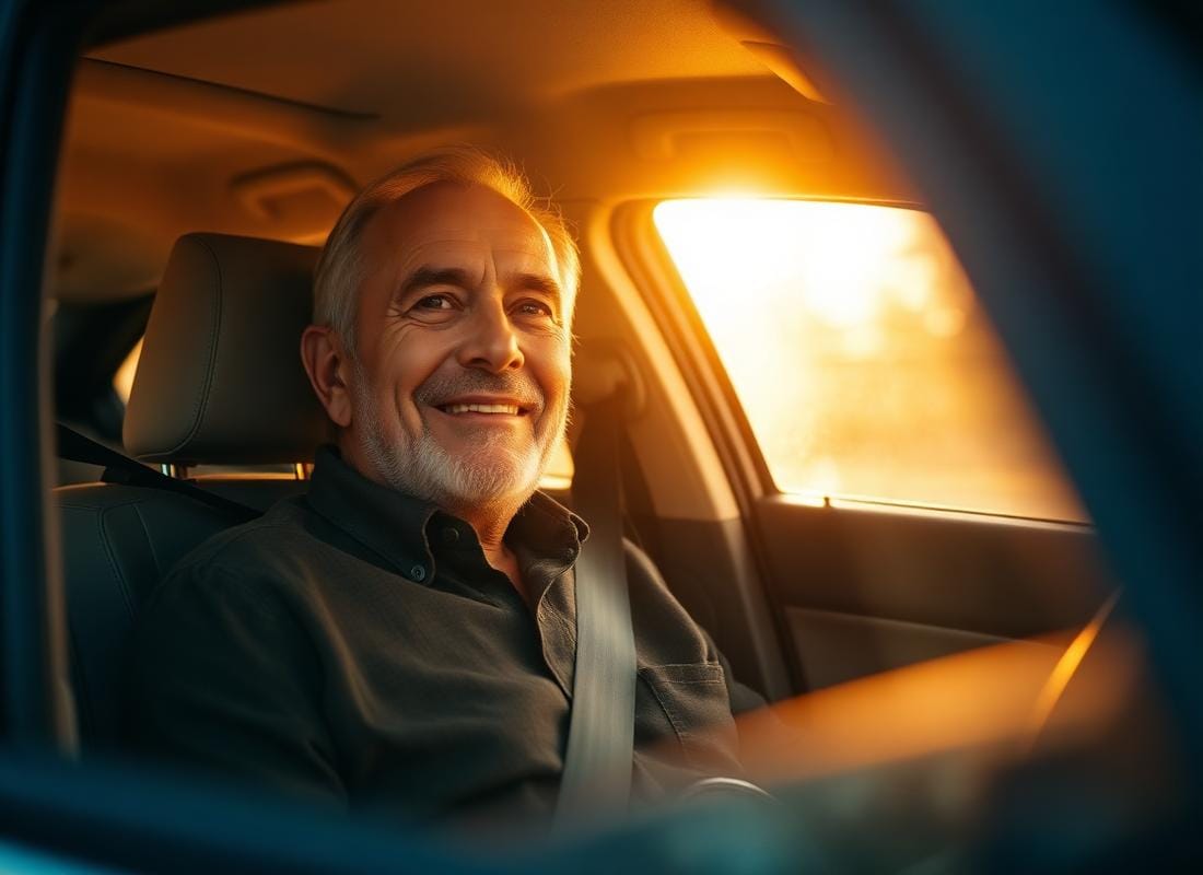 Driver comfortably using seatbelt