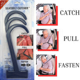 Seatbelt Catcher 3 pcs catch pull fasten text dark blue
