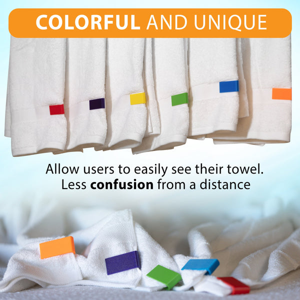 colorful towel identification clips