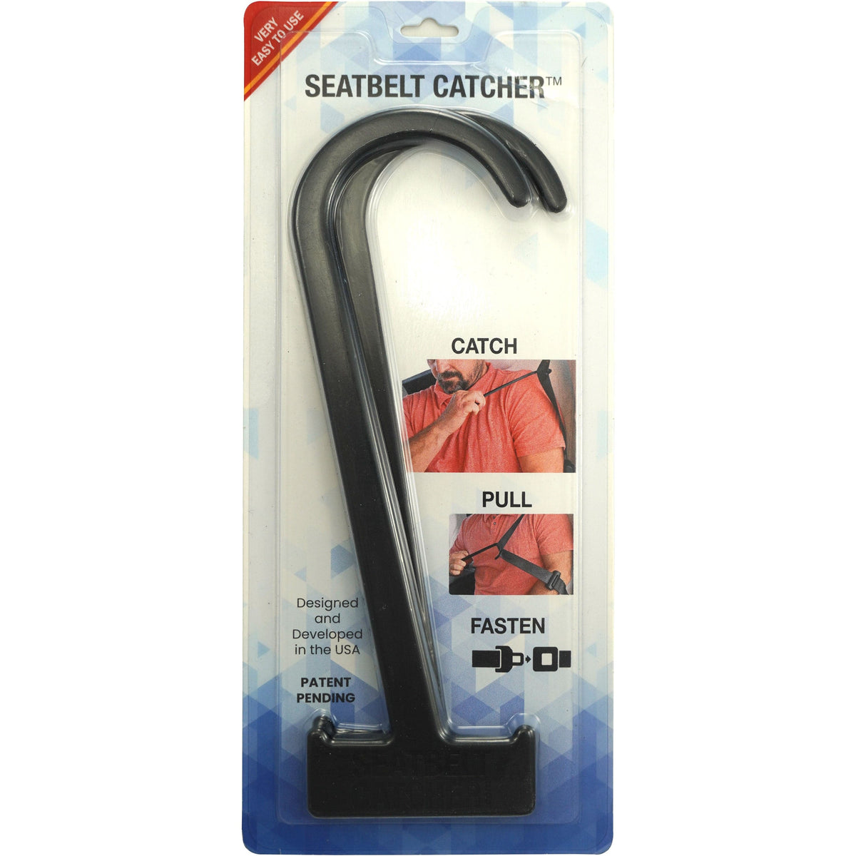 seatbelt catcher 2 pack package black