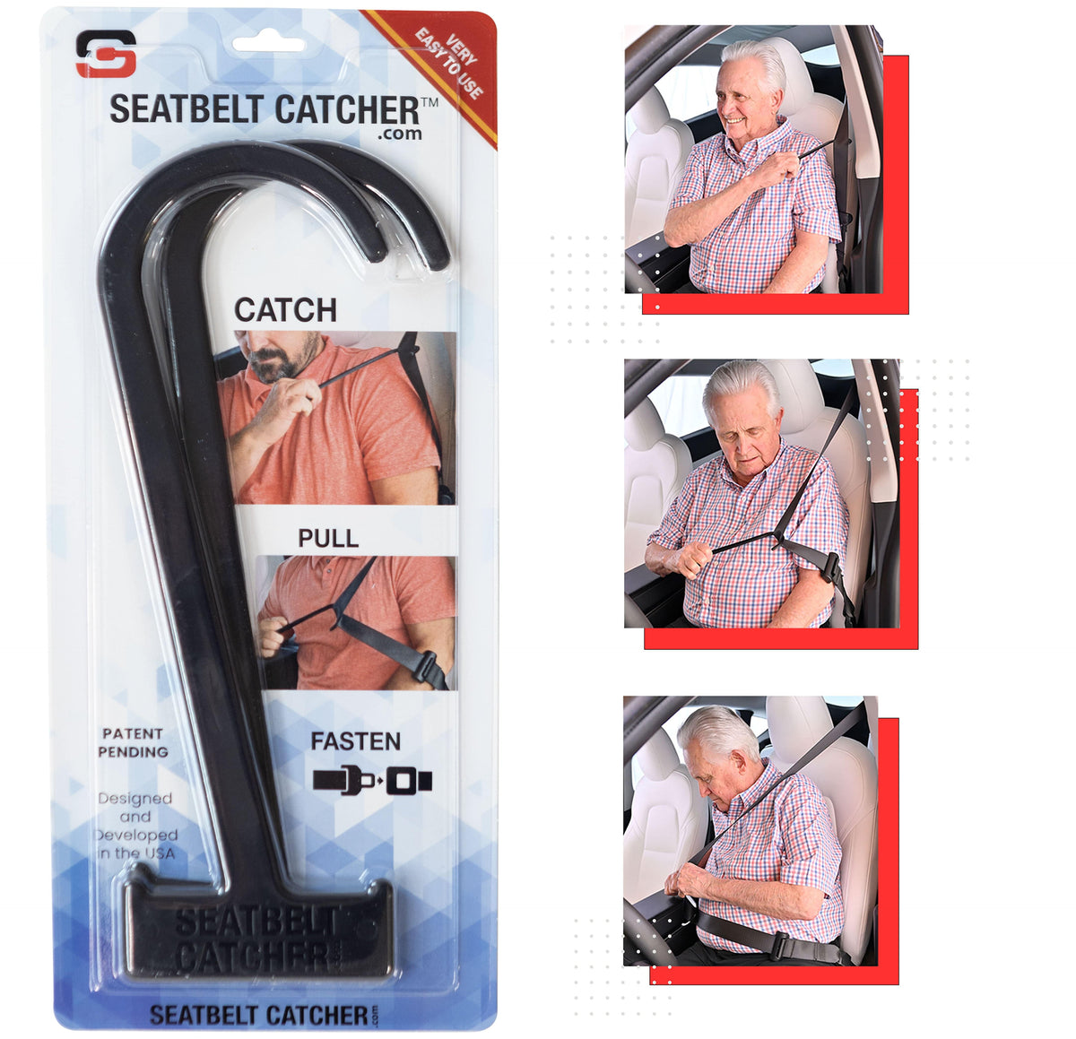 seatbelt catcher packaging black